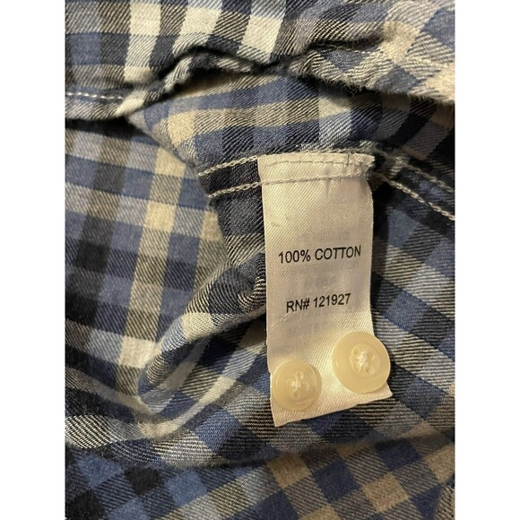 Johnnie-O Hangin' Out Wake Blue Plaid Button Down Shirt Mens Large 100% Cotton - Picture 5 of 6